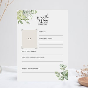 JGA cards A5 to fill out Miss to Mrs, elegant bachelorette party for the wedding, JGA game bride as a guest book image 4