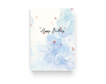 Grußkarte 'Happy Birthday' großes Format B6 mit Carta Pura Kuvert