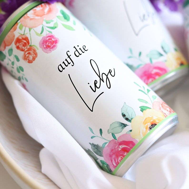 Prosecco can banderole sticker BLOOM for wedding and JGA drinks cans image 9