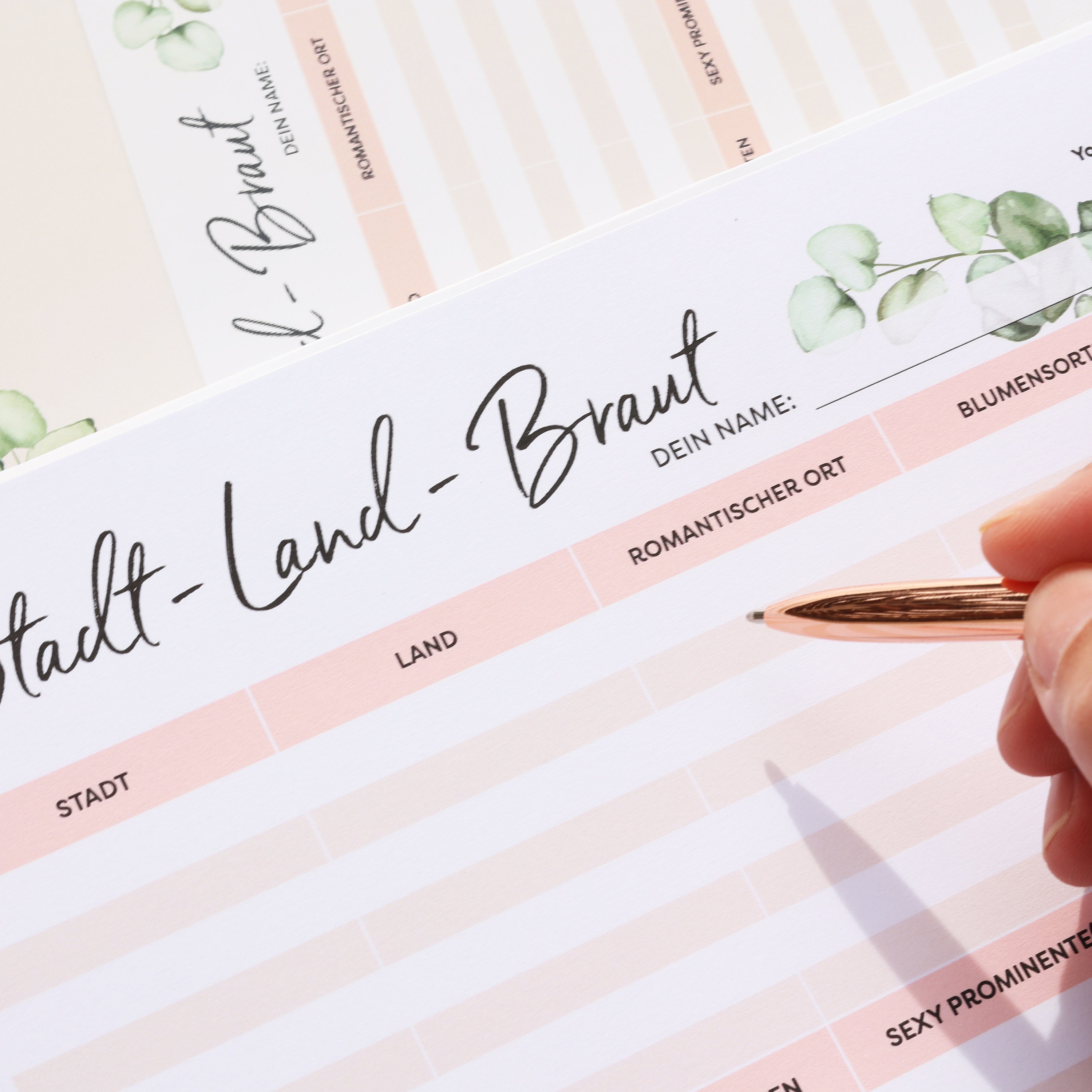 Stadt Land Braut JGA Partyspiel für den - Etsy