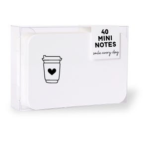 40 Kleine Blanko Karten Coffee Cup mit Box - für liebe Worte, Notiz Karte Arbeitskollegin Dankekarte, Grußkarte, Karteikarte