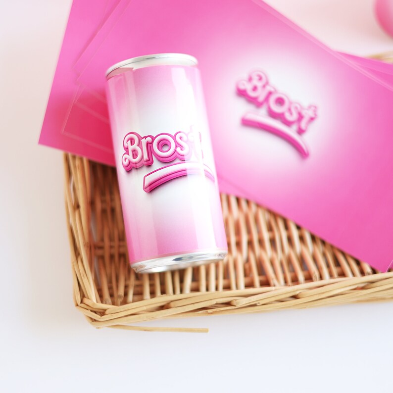 Pegatinas para latas de bebidas Prosecco, banderolas estilo Barbie / para la velada de chicas de la fiesta JGA imagen 5