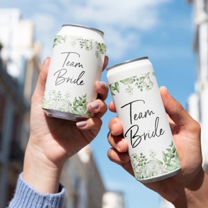 Prosecco drinks can banderole stickers for JGA / wedding with eucalyptus greenery image 9