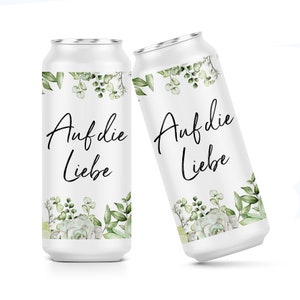 Prosecco drinks can banderole stickers for JGA / wedding with eucalyptus greenery image 4