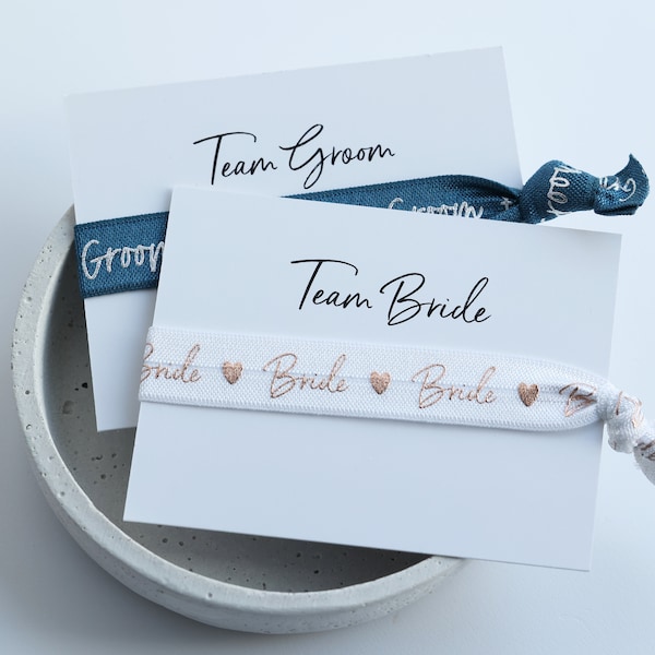 Bracelet simple Team Bride/Groom avec carte SIMPLE pour JGA, mariage & enterrement de vie de garçon