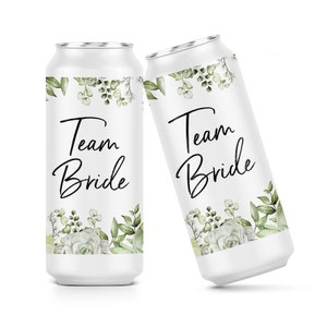 Prosecco drinks can banderole stickers for JGA / wedding with eucalyptus greenery image 5