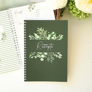 Recipe book to fill out yourself GREENERY DIN A5 with ring binding image 1