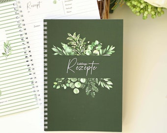 Recipe book to fill out yourself GREENERY - DIN A5 with ring binding