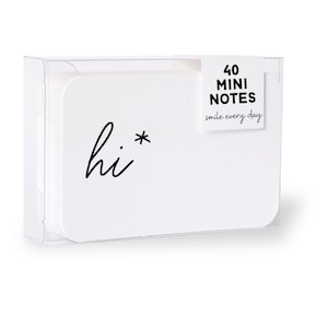 40 Kleine Blanko Karten Hi! mit Box - für liebe Worte, Notiz Karte Arbeitskollegen Dankekarte, Grußkarte, Karteikarte