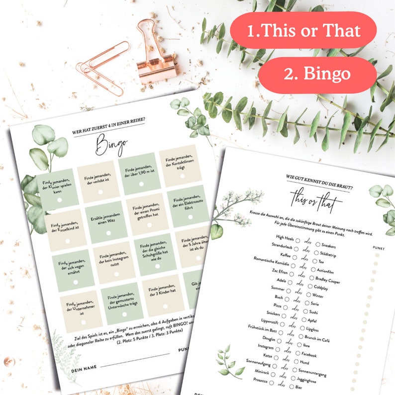 JGA games folder 5 games, 25 printed A5 cards. Bride bingo, cell phone spy, puzzles, this that, city country bride for 5 women decoration JGA image 5