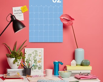 A2 Bunter Wandkalender 2024 - Jahresplaner 2024 im Pantone Style Terminkalender Colorful