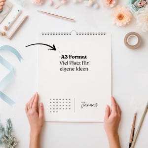 A3 I A4 I A5 I A6 photo calendar DIY perpetual year-independent without year to design yourself wall calendar paint yourself and give away