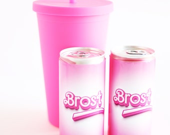 Sticker für Prosecco Getränke Dosen Banderolen Barbie Style / für JGA Party Mädelsabend