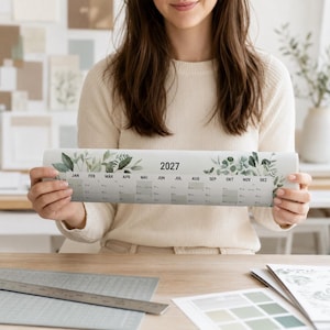 2027 Wall Planner A2 heaven+paper I Greenery rolled I Portrait or landscape format I Annual calendar wall planner school holidays / public holidays / calendar weeks image 5