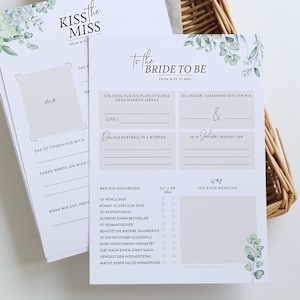 JGA cards A5 to fill out Miss to Mrs, elegant bachelorette party for the wedding, JGA game bride as a guest book image 6