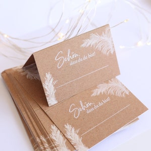 Tischkarten KRAFT BOHO zum Aufstellen für die Hochzeit im Kraftpapier Boho Vintage Style zdjęcie 6