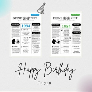 50th birthday funny personalized birthday card or poster with year 1974 newspaper layout image 7