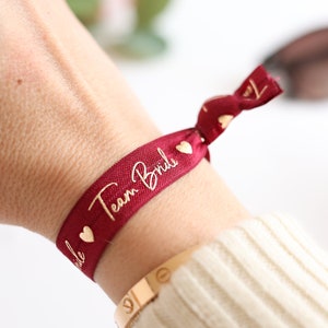 JGA 5 bracelets in the Team Bride set as an accessory dark red for weddings and bachelor parties image 8