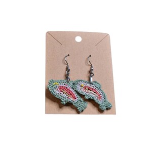 Fishy Trout Crochet Earrings