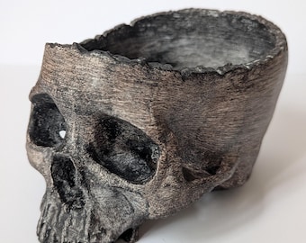 Hand-Stained Realistic Human Skull Bowl | Gothic Home Decor, Witch Altar, Memento Mori