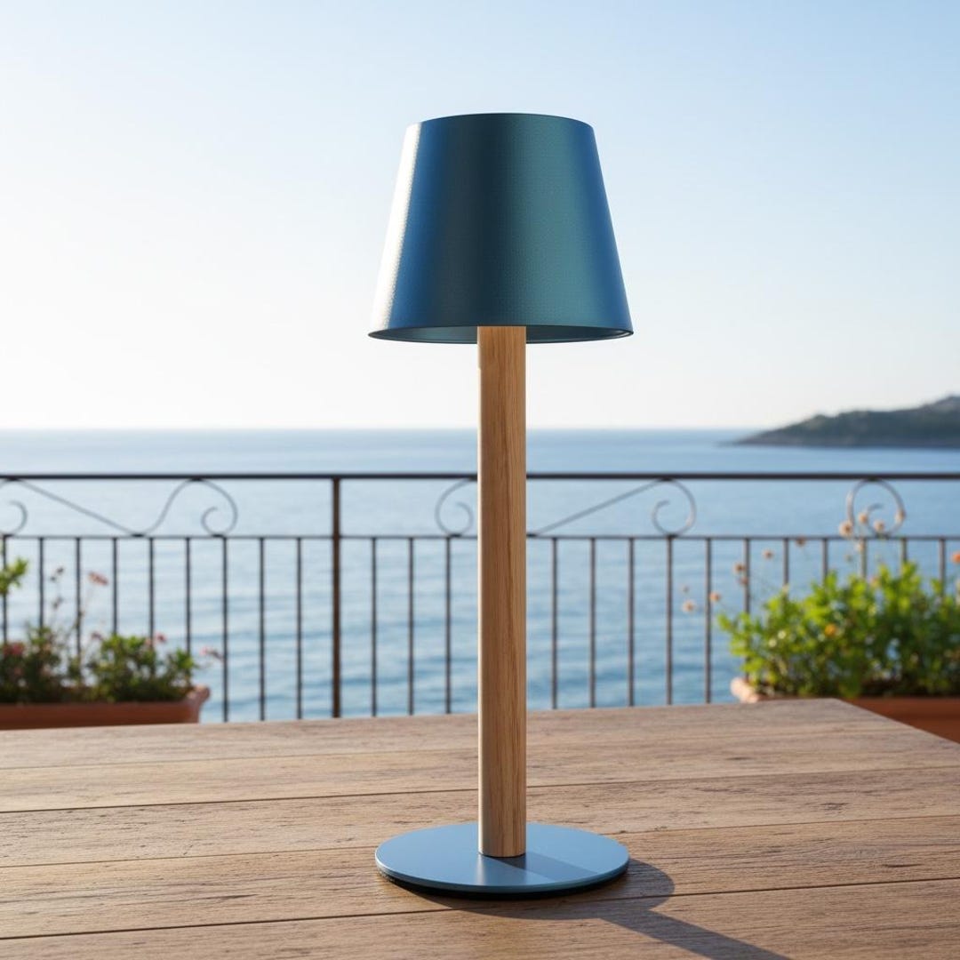 Battery-powered Table Lamp, Metallic Blue – Cordless LED Designer Lamp ...