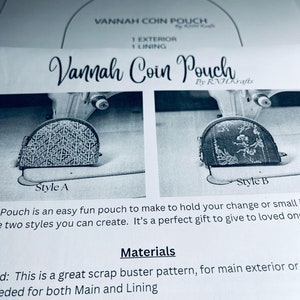 Vannah Coin Pouch PDF Pattern