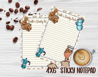 Custom Coffee Post-it® Note Pads, Daily Planning, Gift for Coffee Lovers, personalized Notepad, Home Office Essentials, Study notepad