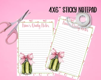 Custom Dill Pickle Post-it® Note Pad, Personalized Pickle Sticky Notes, Gift for Pickle Lovers, Pickle Stationery, Pickle Office Supplies,