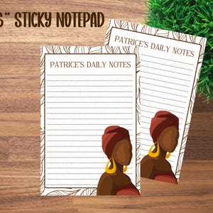 Benutzerdefinierte afroamerikanische Frauen Post-it® Notizblöcke, Black Girl Boss Haftnotizen, personalisierte Büroartikel, einzigartiges Schreibwaren Geschenk, Memo