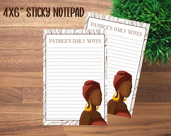 Niestandardowe bloczki Post-it® z czarnoskórymi kobietami, samoprzylepne notatki Black Girl Boss, spersonalizowane artykuły biurowe, wyjątkowy prezent papierniczy, notatki