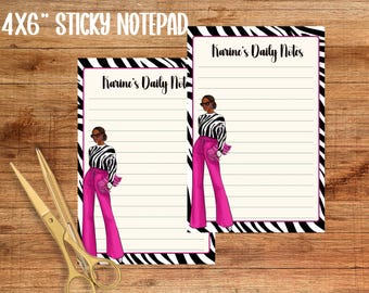 Custom Post-it® Note Pads, pink Personalized Sticky Notes, Office Supplies, Business Gift, Teacher Stationery gift for her wife girlfriend