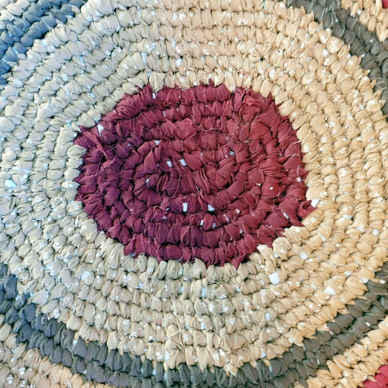 Handmade Amish Knot Toothbrush Rug Recycled Crochet Rag Rug Etsy