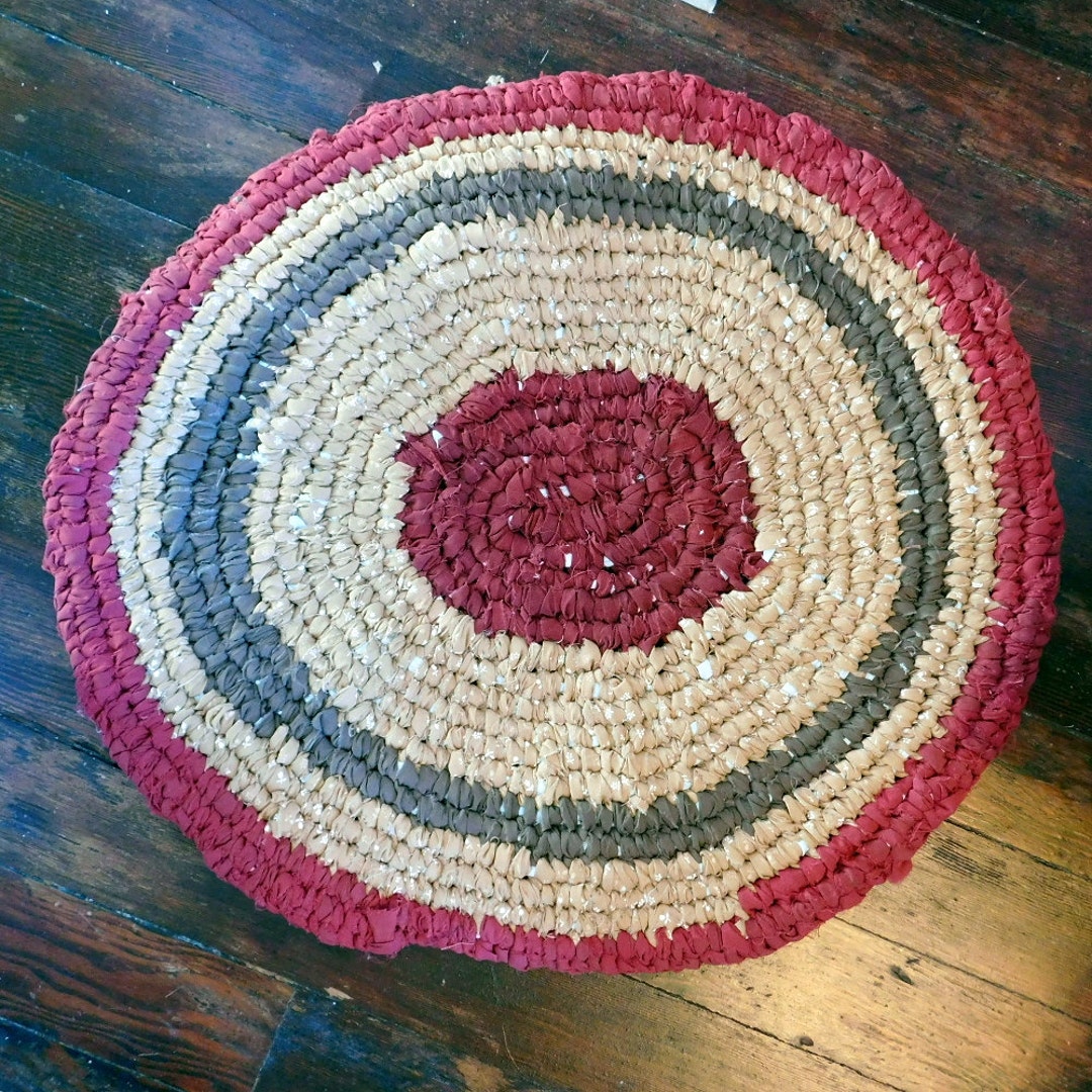 Handmade Amish Knot Toothbrush Rug Recycled Crochet Rag Rug Etsy