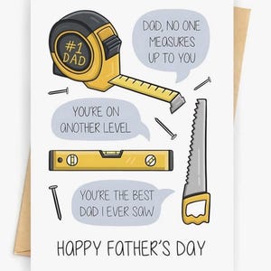 Tarjeta del Día del Padre / Taller / Herramientas / Tarjeta humorística / El mejor papá / Para ti /