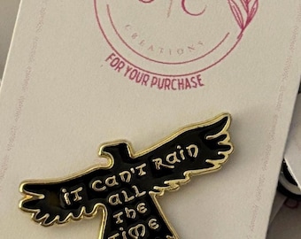 The Crow | Pin badge | Halloween | 1994  | It can’t rain all the time | Horror | Gift | Crow | Fan | Black | Goth | 90s |