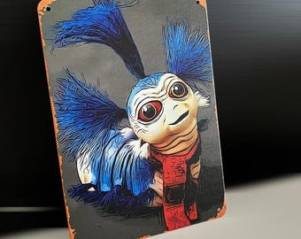 Labyrinth | Ello Worm | 1989 | Metal Plaque | Goblin King | Worm | Cute | Metal Sign