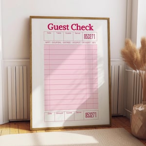 Blanko-Guest-Scheck Kunstdruck Leerer Gäste-Scheck Quittung Trendige Wandkunst Blank Geschenkwand Kunst Ästhetische Preppy Prints Blank Gäste-Scheck Liste