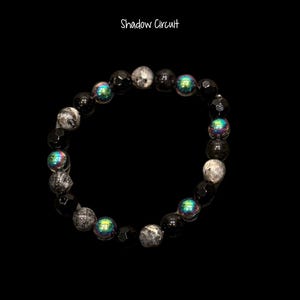 Shadow Circuit Bracelet – Mystic Quartz, Obsidian, Larvikite | Protection Crystal Bracelet | Grounding Energy Jewelry