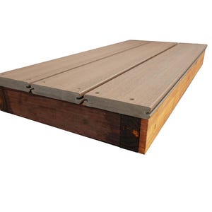 Outdoor Custom-made Intermediate Step 36” long, 17.25 inches wide, 4 3/4” height, Brown Outdoor Decking Material  (Made in the USA)