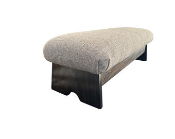 Stability Bedside Padded Foot Stool, Walnut Stain, 9" Tall (Made in the USA) (Desert Sand)