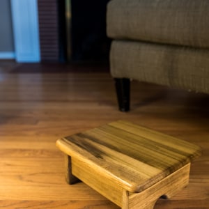 Foot Stool Poplar Wood Maple Stain Mini (11 1/4&quot; long X 9 1/4&quot; wide 4&quot; tall).(Made in the USA)