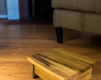 Foot Stool Poplar Wood Maple Stain Mini (11 1/4&quot; long X 9 1/4&quot; wide 4&quot; tall).(Made in the USA)