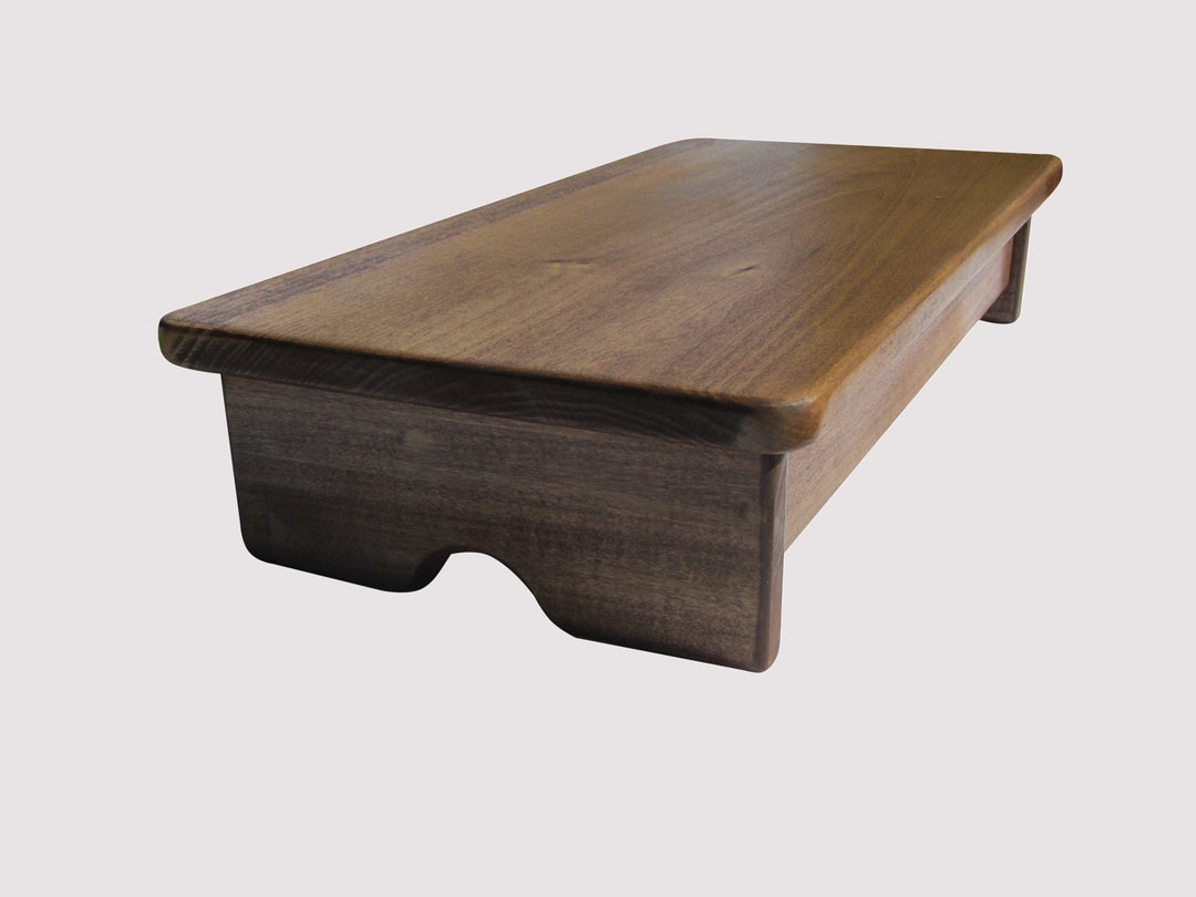Bedside Foot Stool 4 Tall Compact Walnut Stain made in Etsy