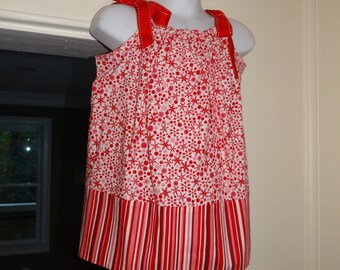 Snowflake Holiday Dress in Red and White, Size 18 mos.