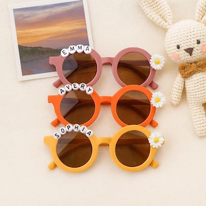 Custom Name Kids Sunglasses | Perfect Gift for Girls | Christmas, Easter Basket Filler | Gift for Kids| Babies Gift |Floral Daisy Sunglasses