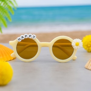 Floral Personalized Toddler Sunglasses | Girls Name Gift | Custom Kids Sunnies | UV Protection | Birthday Gift for Girls|Summer Party Favor