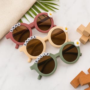 Custom Kids Sunglasses with Name | Perfect for Daycare, Summer Camp, Pool Days & Travel | UV Protection | Easter Basket Fillers