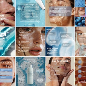 Skincare Instagram Templates, Esthetician Instagram Template, Skincare Social Media Posts, Skincare Bundle, Skincare Coach, Skincare Post