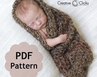 Baby Cocoon for Newborn Photography -- PDF Pattern for Crochet INSTANT DOWNLOAD