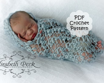 Crochet Peanut Hooded Cocoon for Newborn Photography -- PDF Pattern INSTANT DOWNLOAD